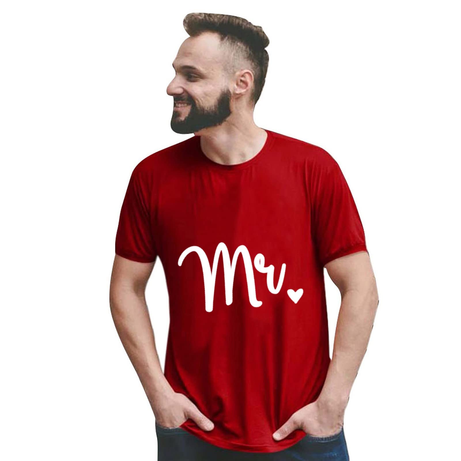 French Cuff Dress Shirt for Men - Premium Printed Letter Short Sleeve T-Shirt - Valentine's Day & Men's Day Gift - Casual & Formal Wear for Office & Date Nights