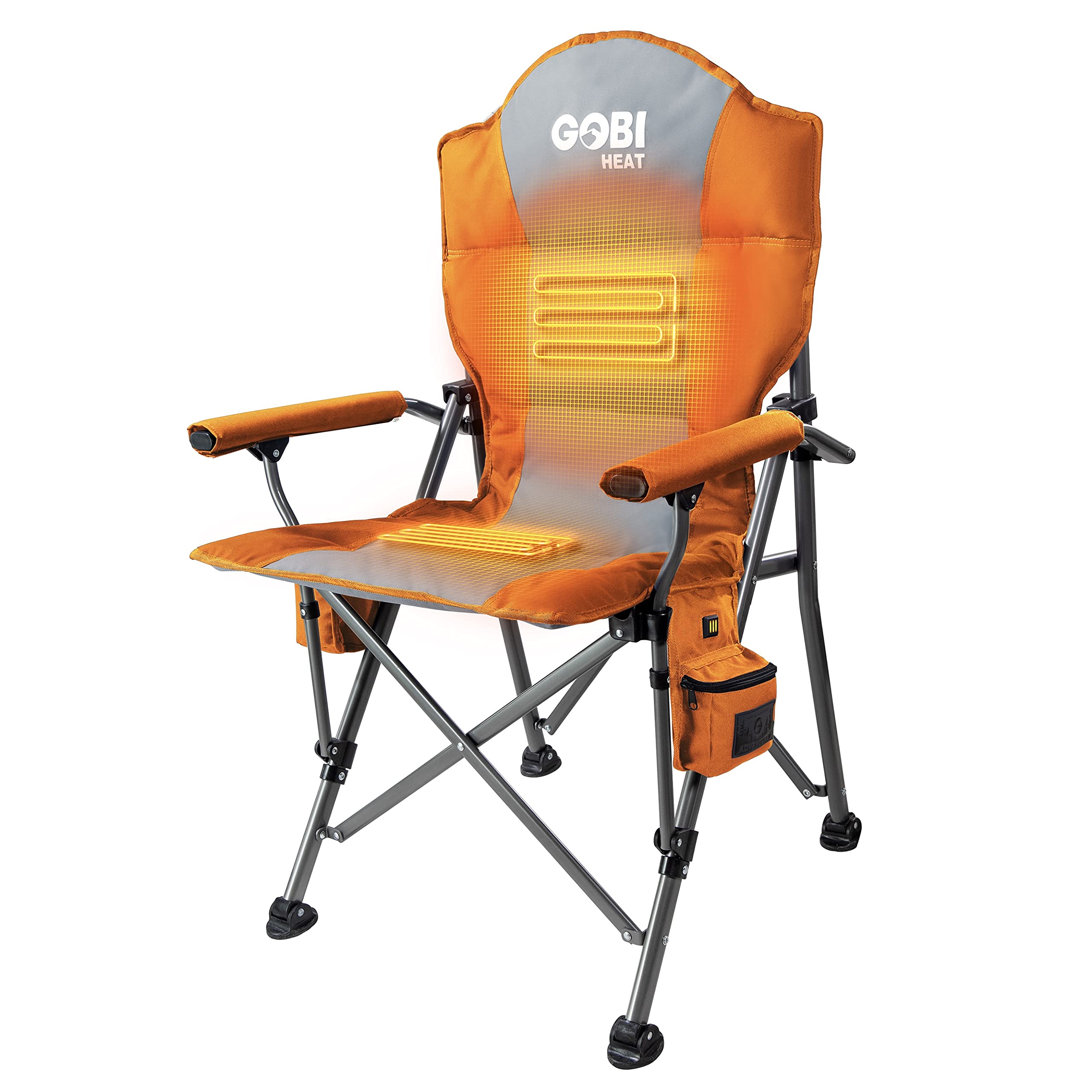 Gobi Heat - Terrain Portable Heated Camping Chair with 3 Adjustable Heat Settings - Outdoor Folding Chair for Winter Camping, Hunting & Backpacking - Perfect for Cold Weather Adventures, Tailgating & Ice Fishing