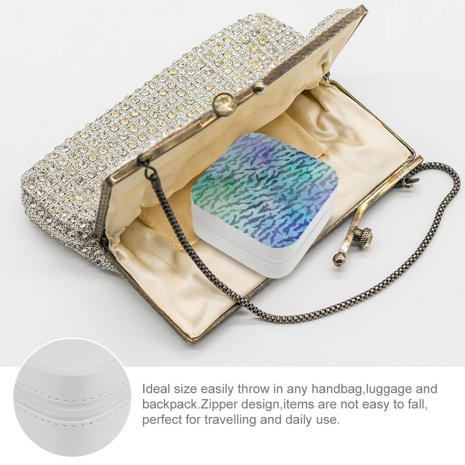 PU Leather Jewelry Box - Portable Travel Organizer for Rings, Earrings, Necklaces & Bracelets - Zebra Print Design - Perfect for Travel, Gifts & Home Storage