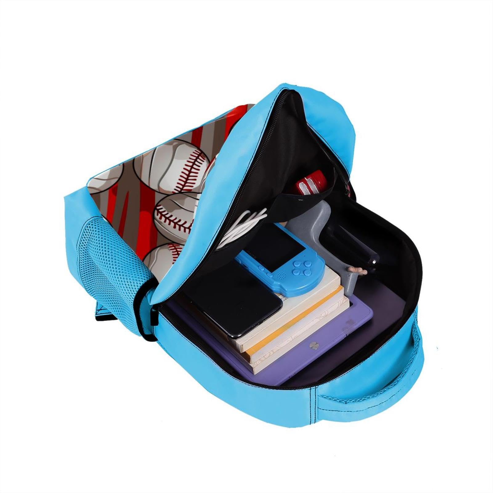 Stylish Travel & Work Backpack with Baseball Red Stripes - Durable Laptop Backpack for Commuting, School, Hiking & Outdoor Adventures