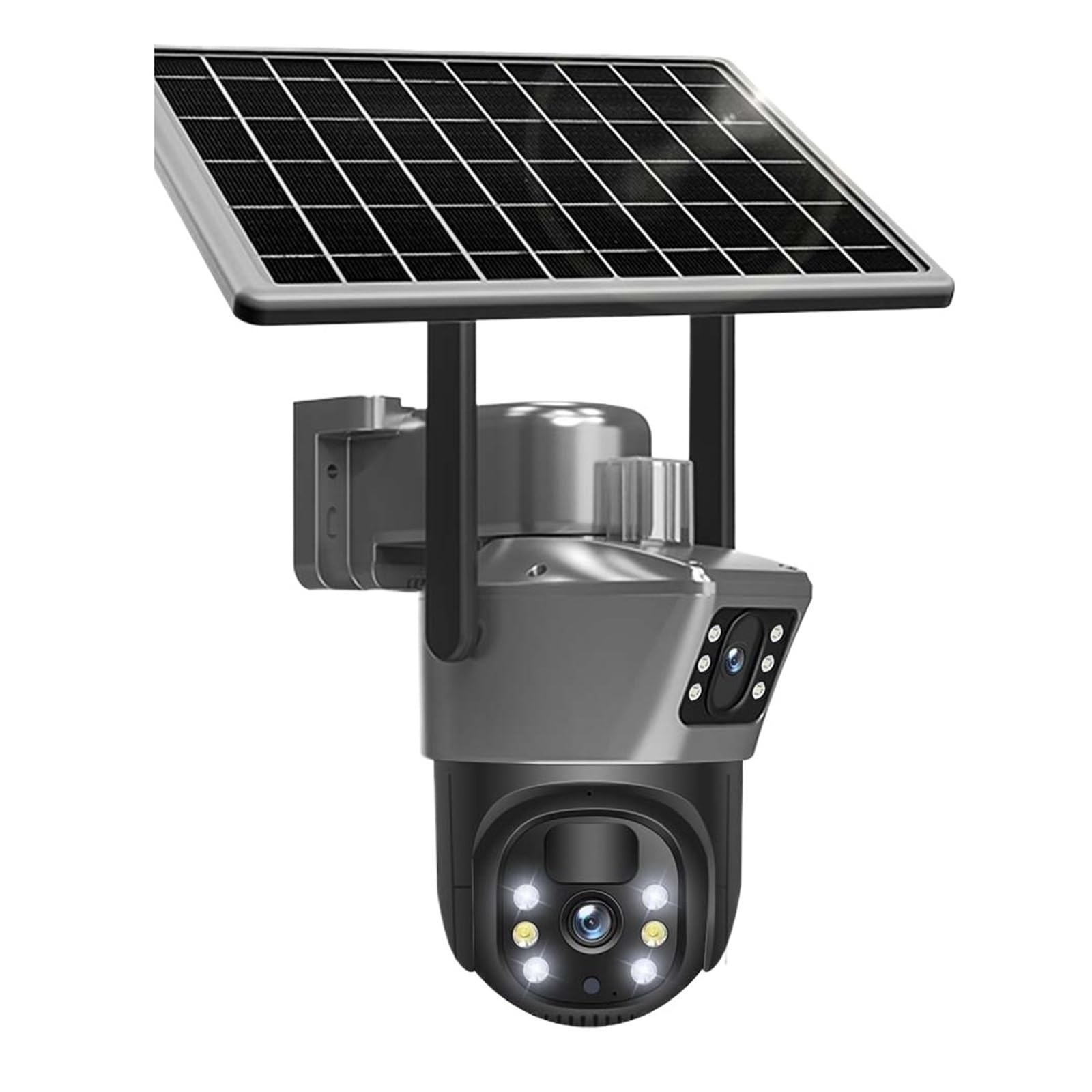 **JOLIANE 8MP 4K Solar Security Camera - Wireless Outdoor 4G SIM Surveillance with Dual Lens PTZ & Solar Panel - 32GB Storage - Ideal for Home, Farm, and Business Security Monitoring**