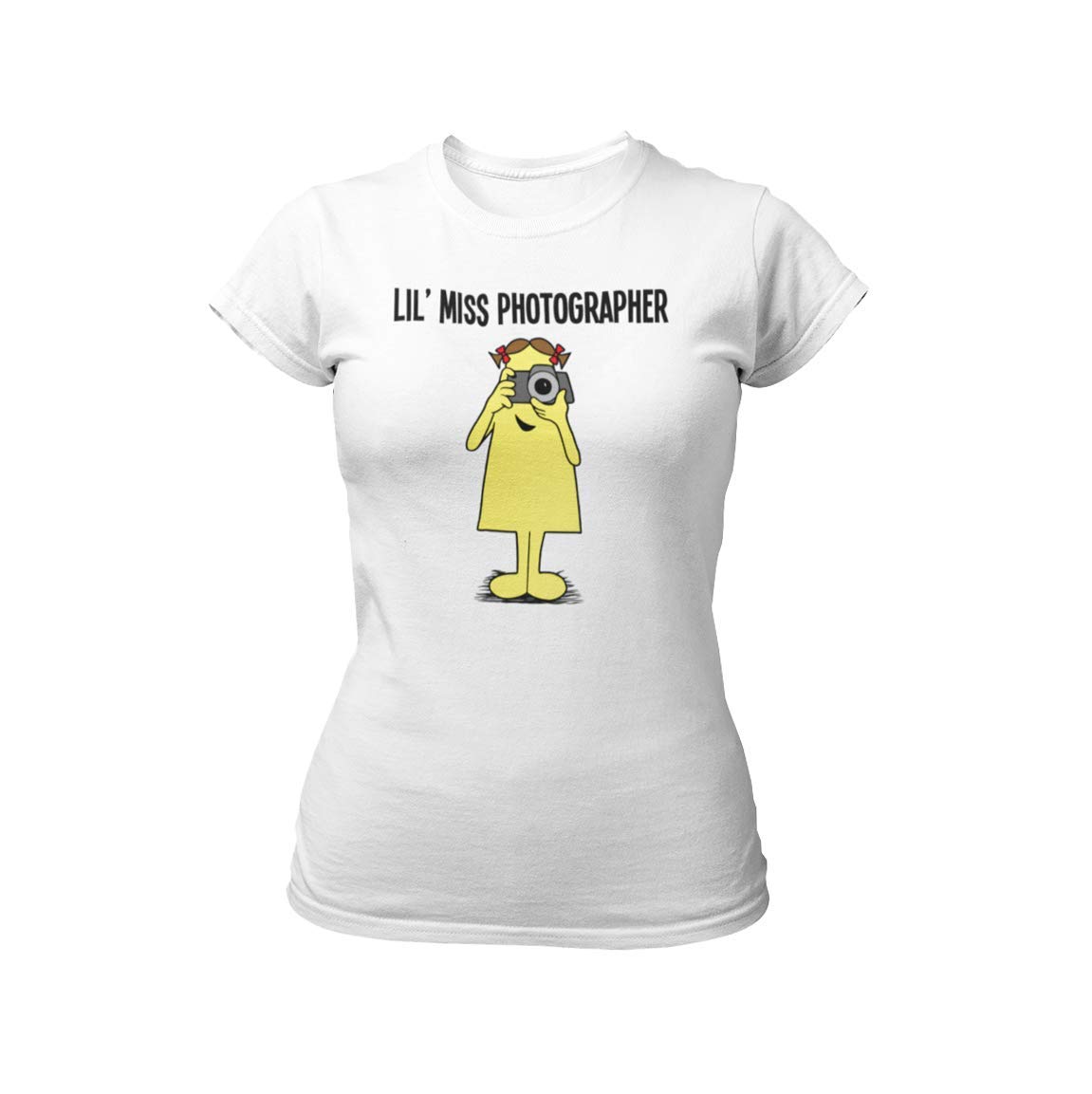 Lil Miss Photographer Women's Camera Photography Gift T-Shirt - Soft Organic Cotton Tee for Photographers, Photography Enthusiasts & Gift Ideas - Perfect for Casual Wear, Photo Shoots & Creative Outfits