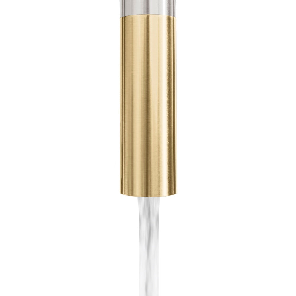 ZLINE Autograph Edition Gemini Pull Down Single Handle Kitchen Faucet in Brushed Nickel & Champagne Bronze - High Arc Modern Design for Easy Cleaning | Perfect for Farmhouse, Commercial & Home Kitchens (GEM KF ZBNCB)