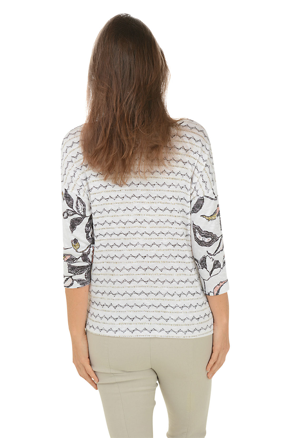 Vanilla Flower V-Neck Knit Top for Women - Soft Casual T-Shirt for Spring & Summer - Perfect for Outfits, Dates, and Office Wear