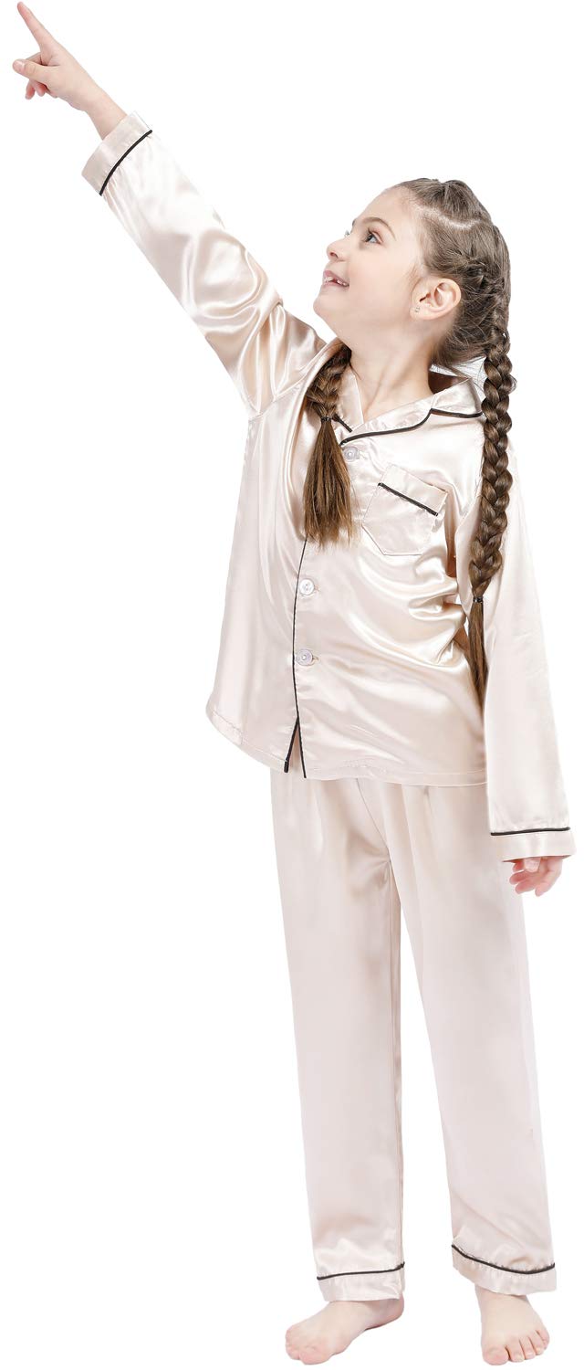 Kids Silk Satin Pajama Set - Button Down Sleepwear for Boys & Girls | Bedtime & Lounging
