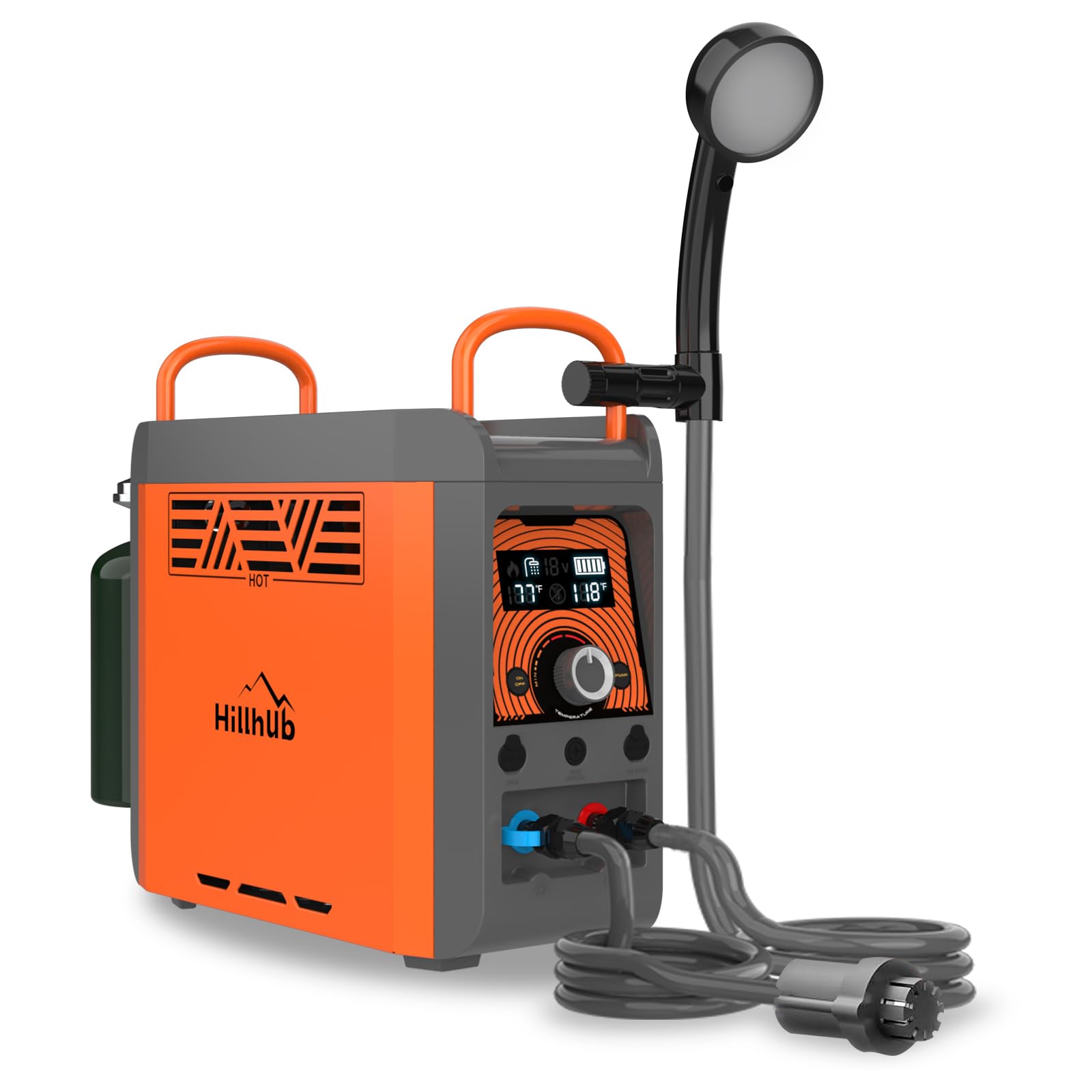 Portable Propane Water Heater with Pump & Shower Head - Instant Hot Water System with Built-in Battery for Camping, Outdoor Showers & Cleaning - Overheat Protection - Perfect for RV Trips, Backpacking & Emergency Use