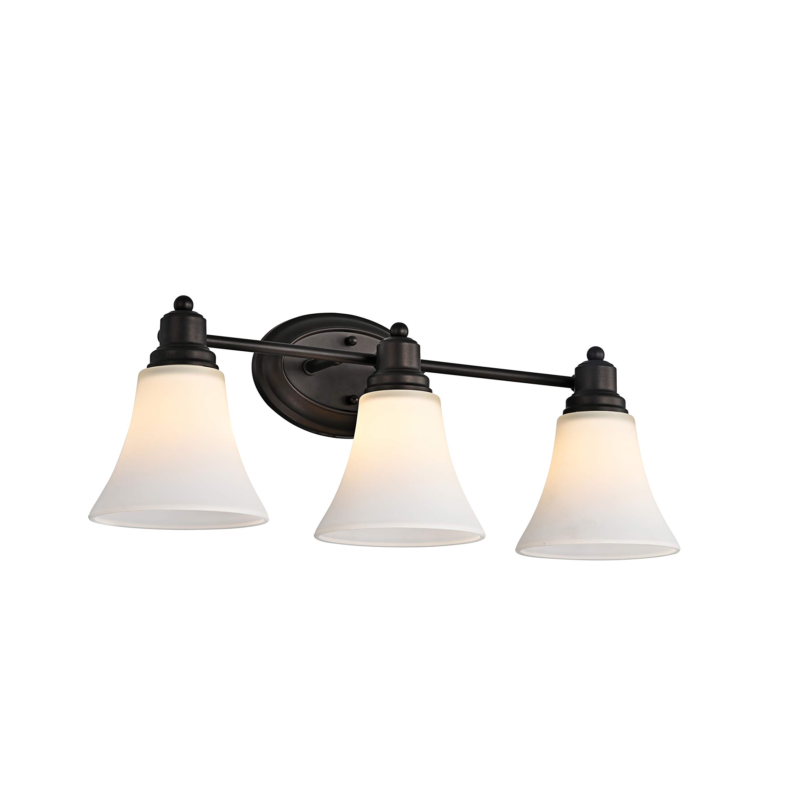 Chloe Lighting Janet Modern 3-Light Bathroom Vanity Light Fixture in Rubbed Bronze - 24 Inch Width for Bathroom, Powder Room, or Dressing Area