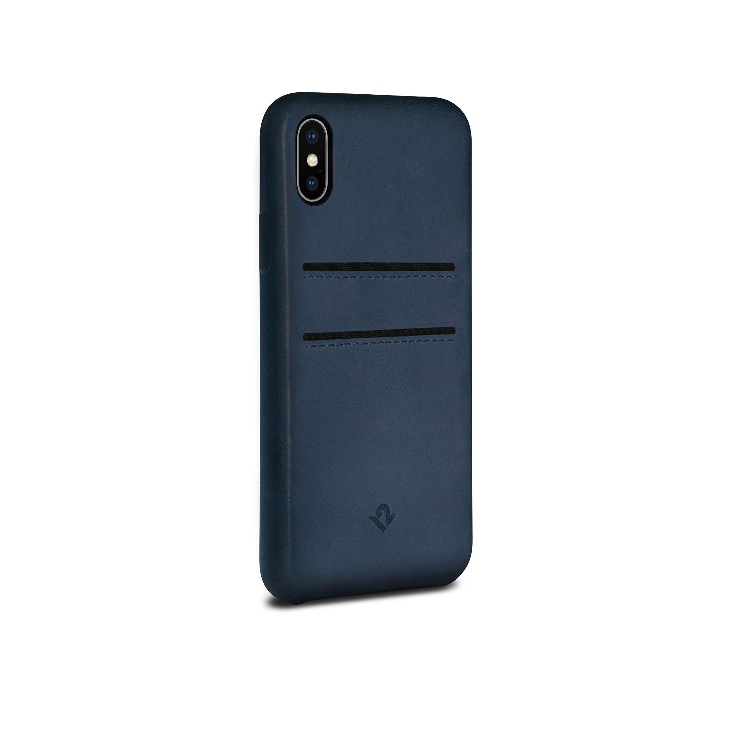Premium Genuine Leather Case for iPhone XS & iPhone X - Handcrafted Burnished Indigo Wallet Cover | Slim Protective Shell for Everyday Use, Business & Travel