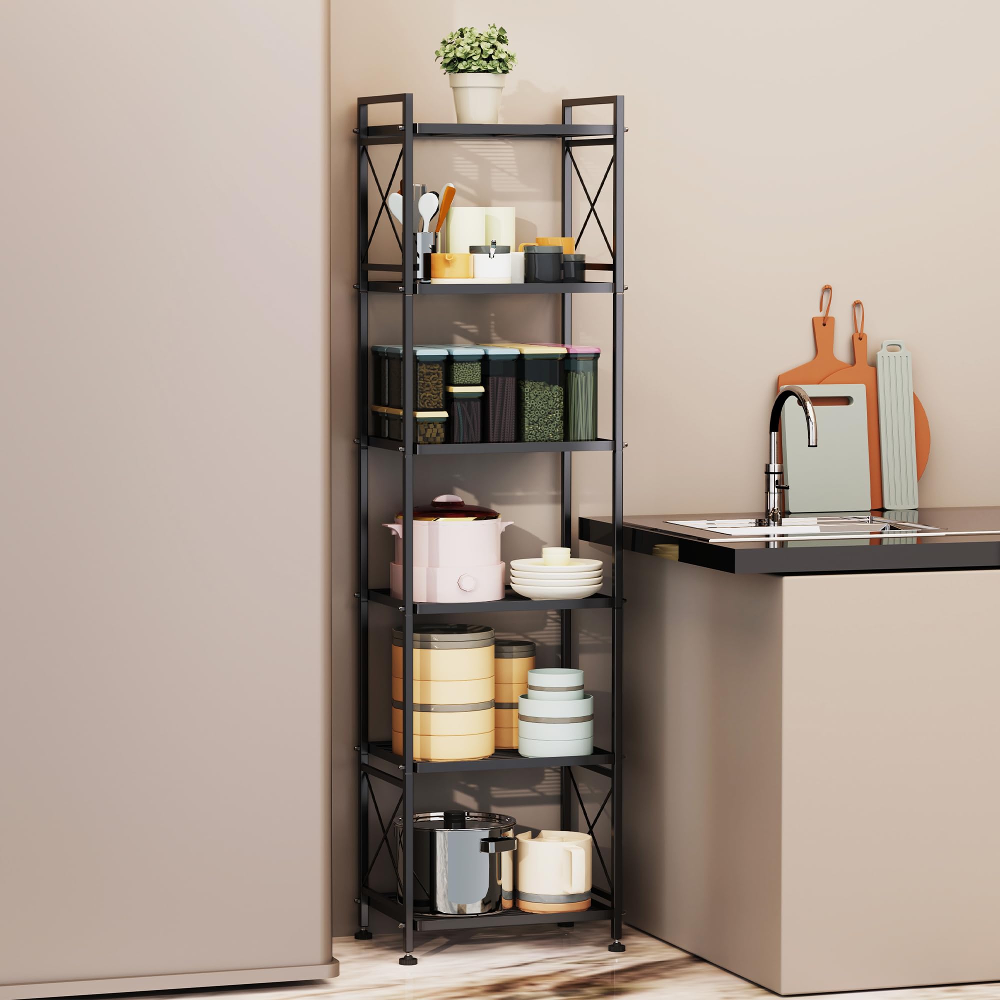 YOHKOH 6-Tier Heavy Duty Metal Storage Shelf - 17.0