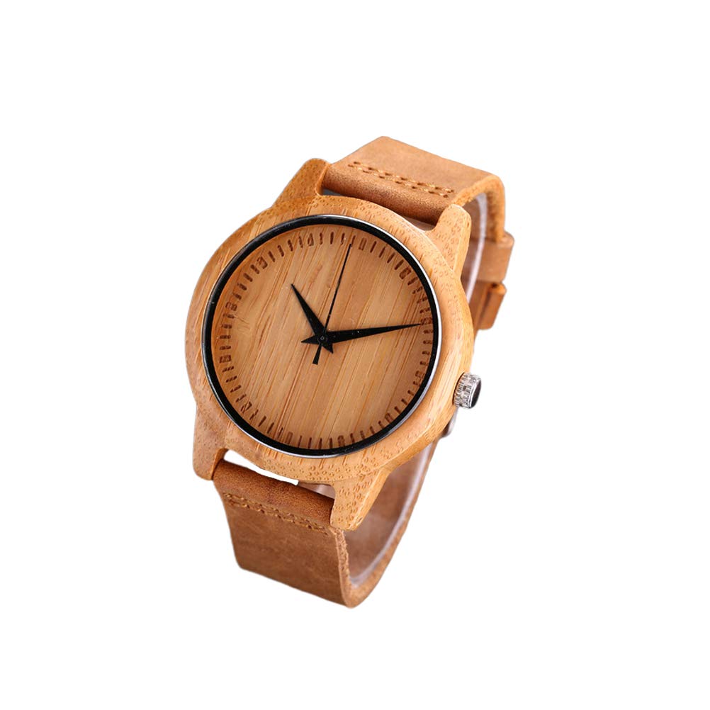 **Men's Wooden Surface Quartz Watch - Stylish PU Leather Strap Wristwatch for Casual & Business Wear - Perfect Gift for Men**