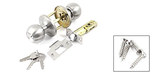 uxcell Round Knob Door Lock - Keyed Entry Lockset for 35mm-60mm Thickness Doors - Ideal for Restrooms, Bathrooms, and Privacy Spaces