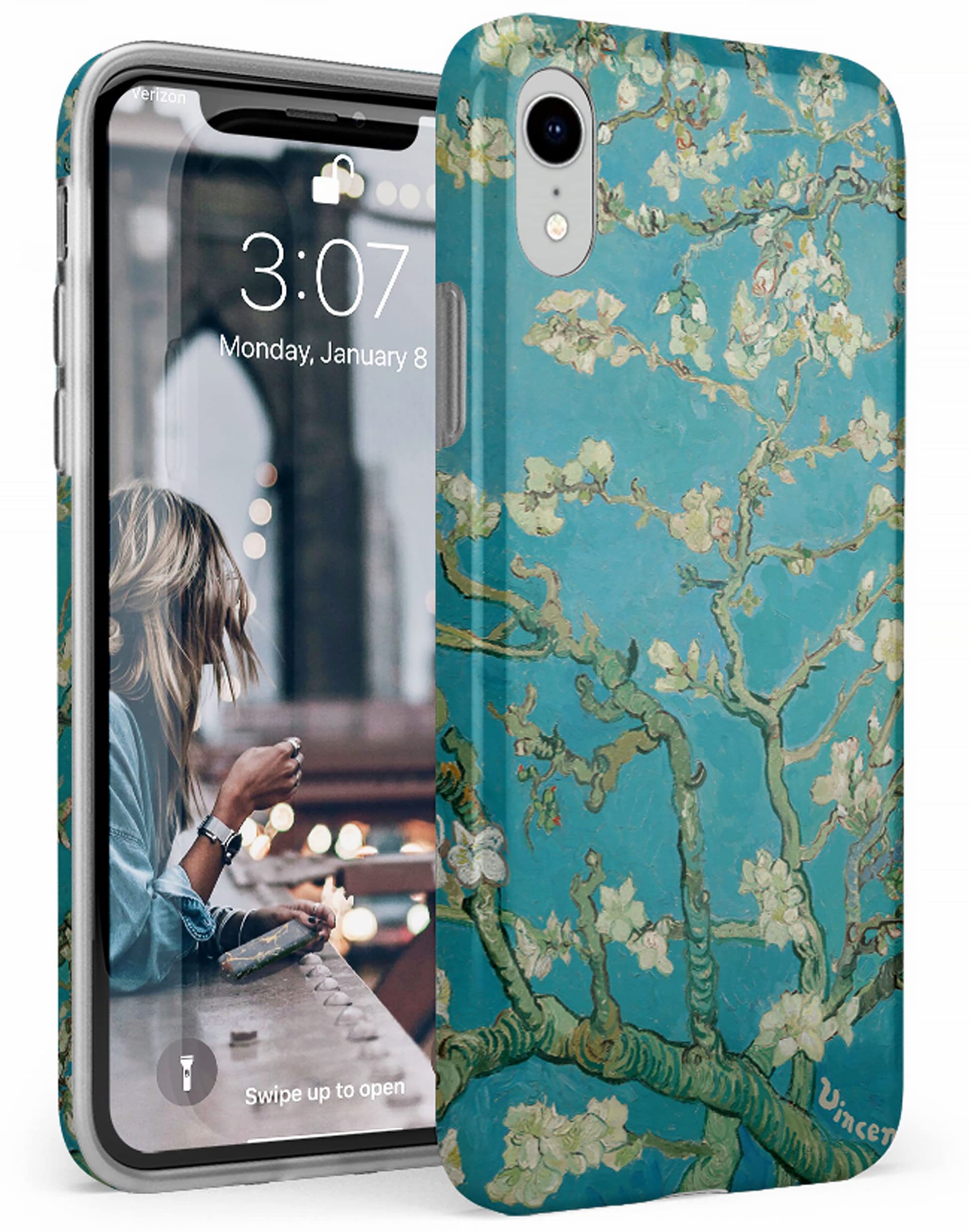 Casely iPhone XR Floral Case | Van Gogh Almond Blossom Design Protective Phone Cover - Perfect for Daily Use, Travel & Gift Giving