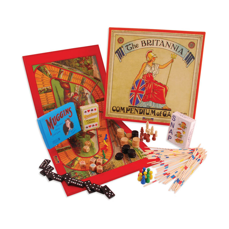 Britannia Compendium of Games - Classic 1940s Inspired Board Game Collection for Family Game Nights & Vintage Entertainment