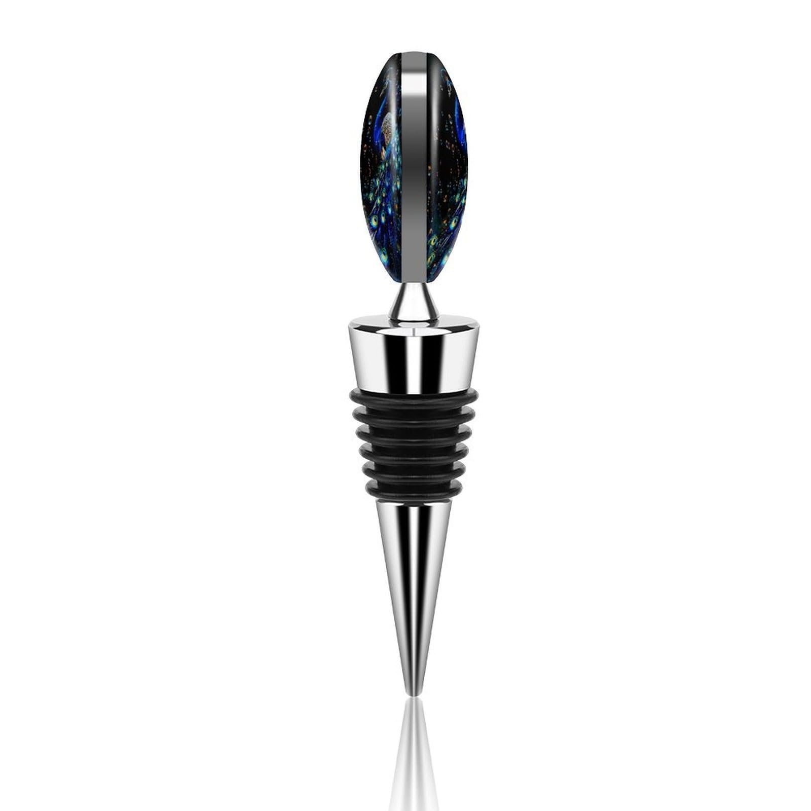 Peacock Wine Bottle Stoppers - Elegant Wine Saver Plug & Beverage Bottle Cap - Perfect for Wine Preservation, Parties & Home Bars (Set of 2)