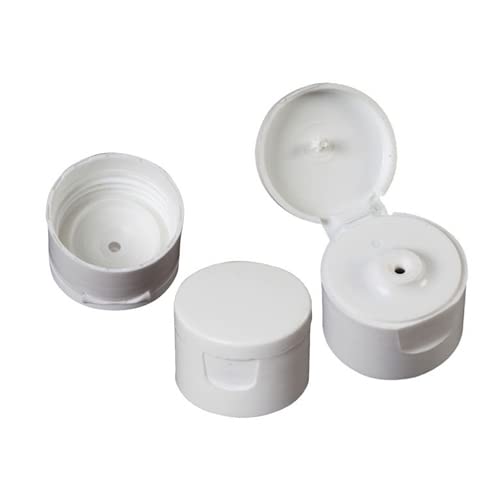 25mm Flip Top Cap for Plastic Bottles - Leak Proof & Durable (Pack of 100) - Ideal for DIY Crafts, Essential Oils, Shampoo & Cosmetic Bottles