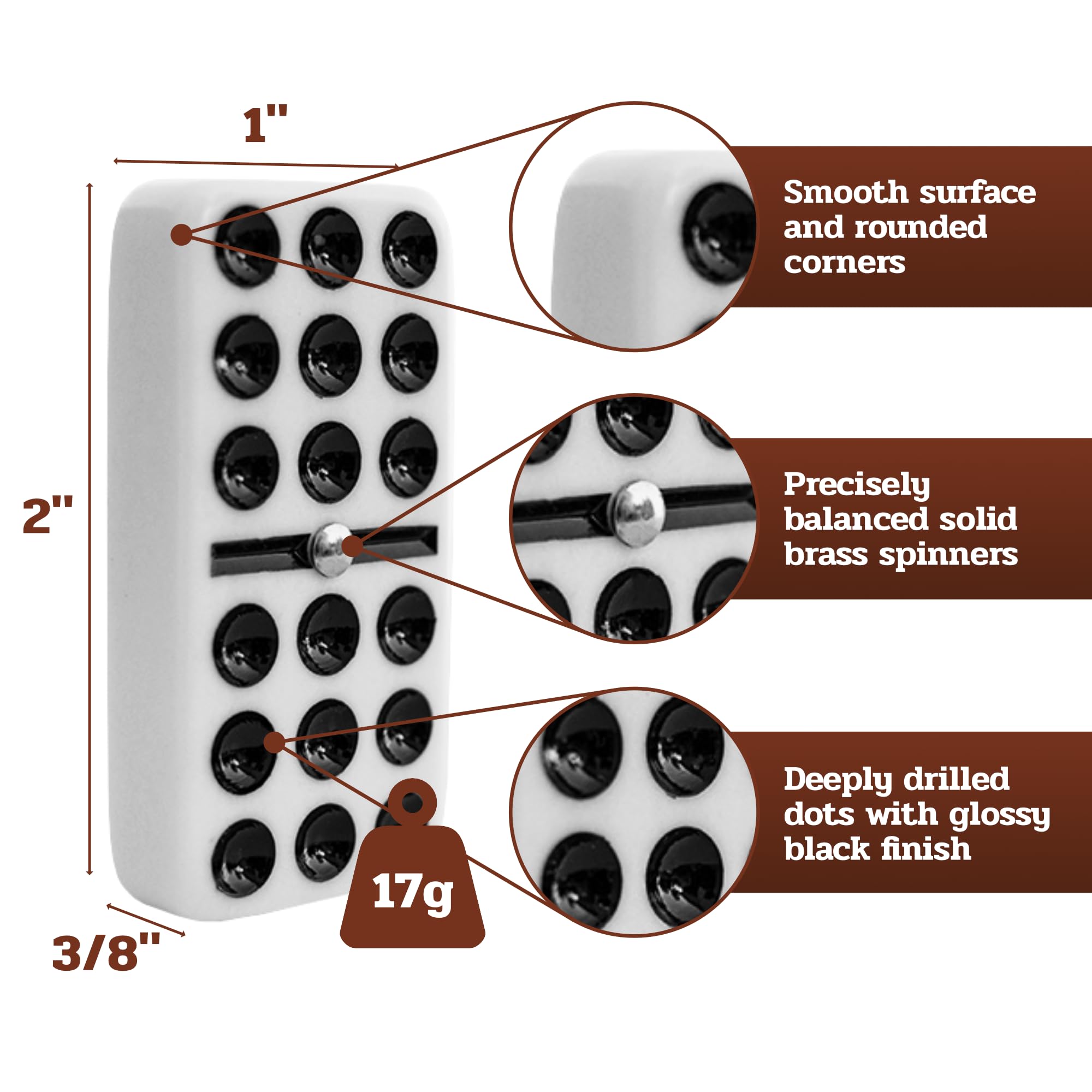 Premium Double 9 Dominoes Set with Spinners - 55-Piece Professional Domino Game in Elegant Black Walnut Storage Case | Perfect for Family Game Nights, Parties, and Casino-Style Domino Tournaments