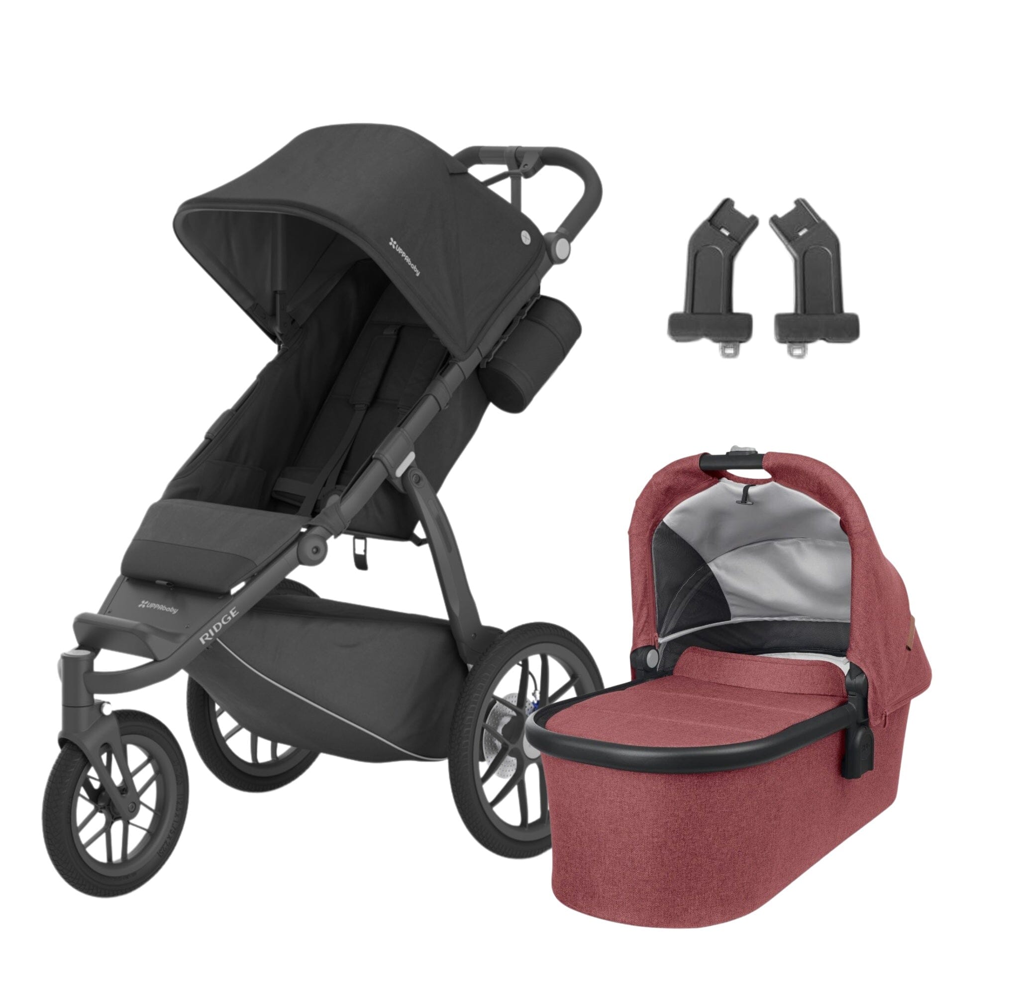 UPPAbaby Ridge Stroller with Bassinet Bundle - Lightweight Travel System for Newborns & Toddlers - Perfect for City Walks, Shopping, and Outdoor Adventures