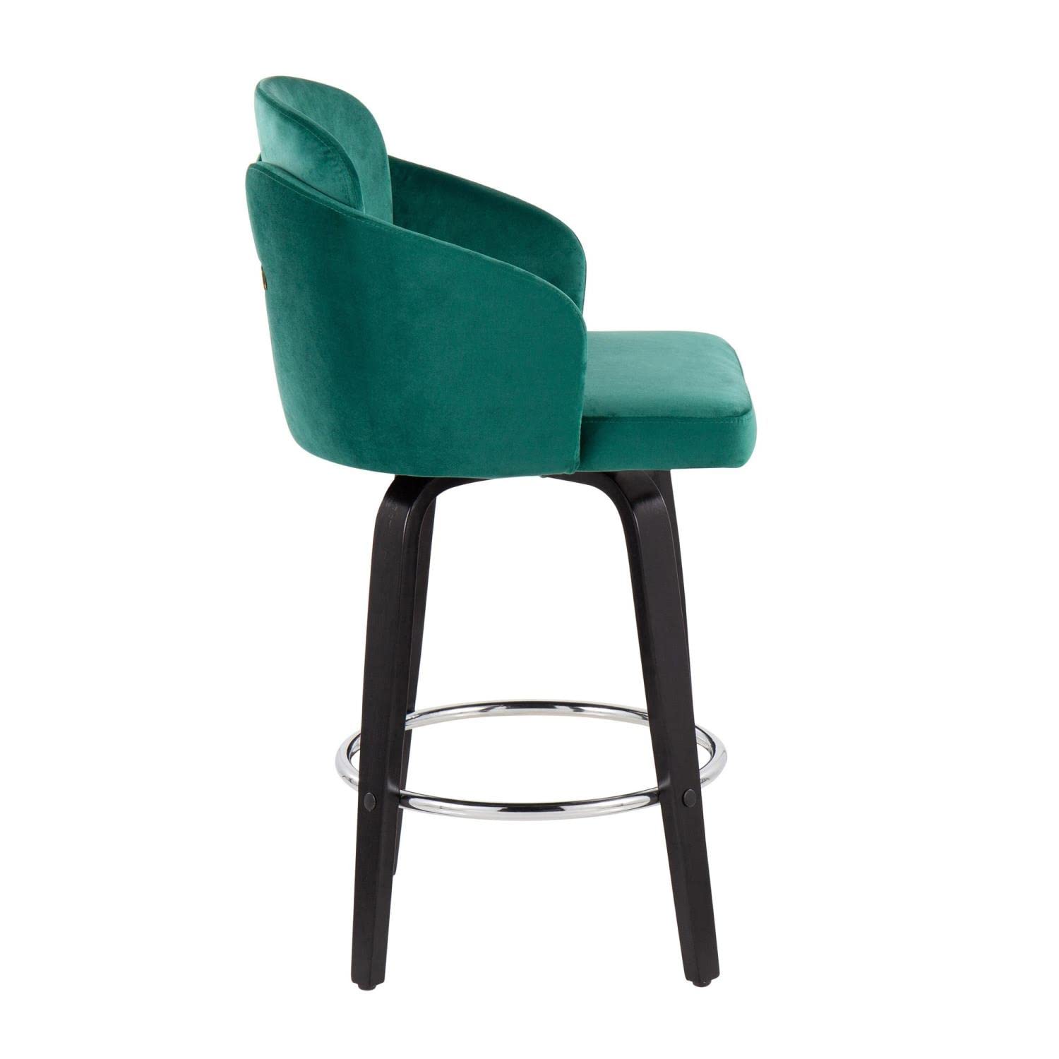 LumiSource Dahlia Black Wood Counter Stools Set of 2 - 24