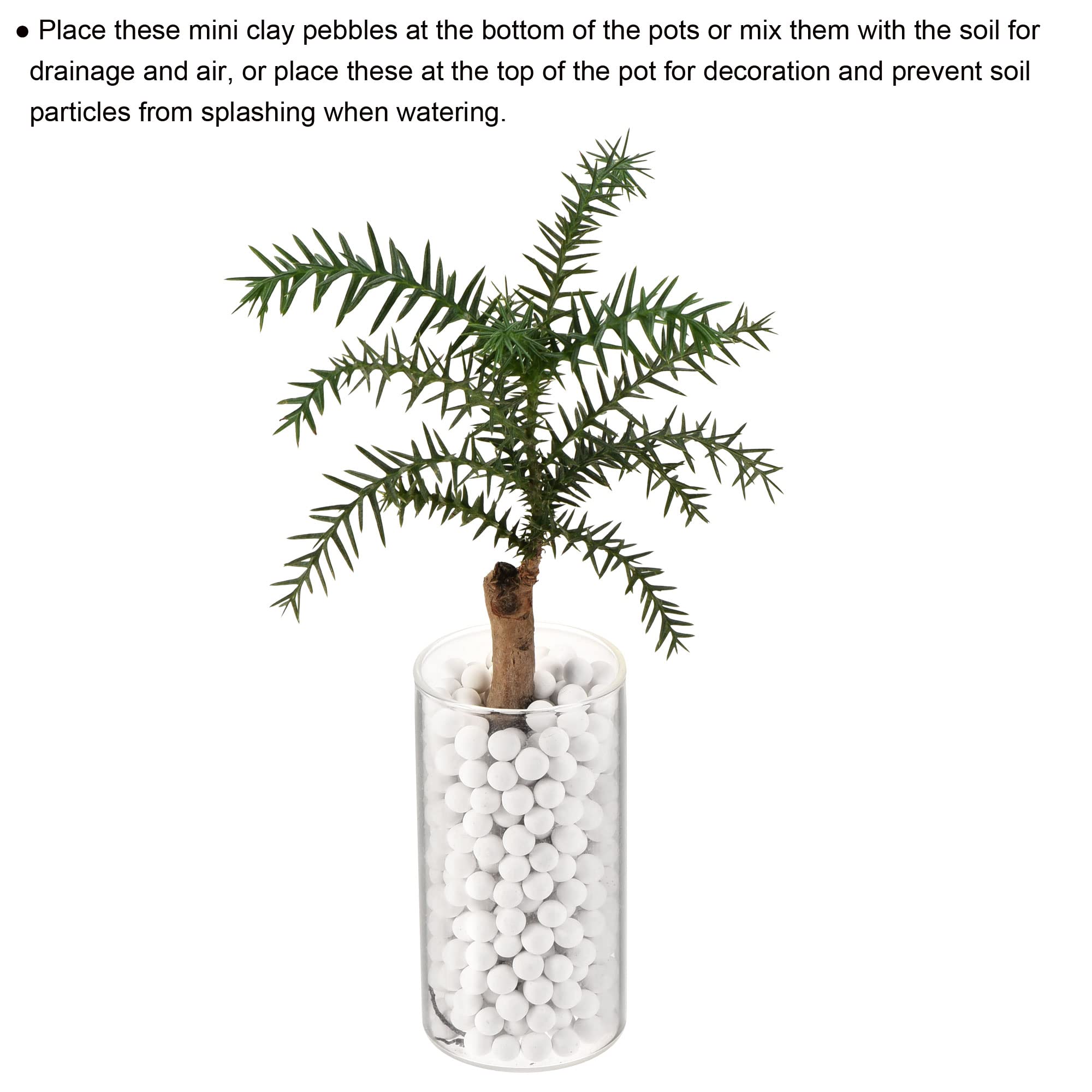 Premium Clay Pebbles 7-8mm (0.88 lbs) - White Hydroponic Growing Media for Indoor Plants, Orchids, Bonsai | Ideal for Hydroponics, Aquaponics, Vase Filler & Home Gardening Decor