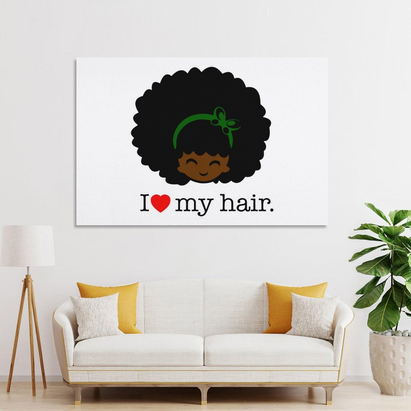 Funny 'I Love My Hair' Canvas Wall Art - Printed Home & Office Decor Painting (Framed/Unframed) - Perfect for Living Room, Bedroom & Workspace Decorations
