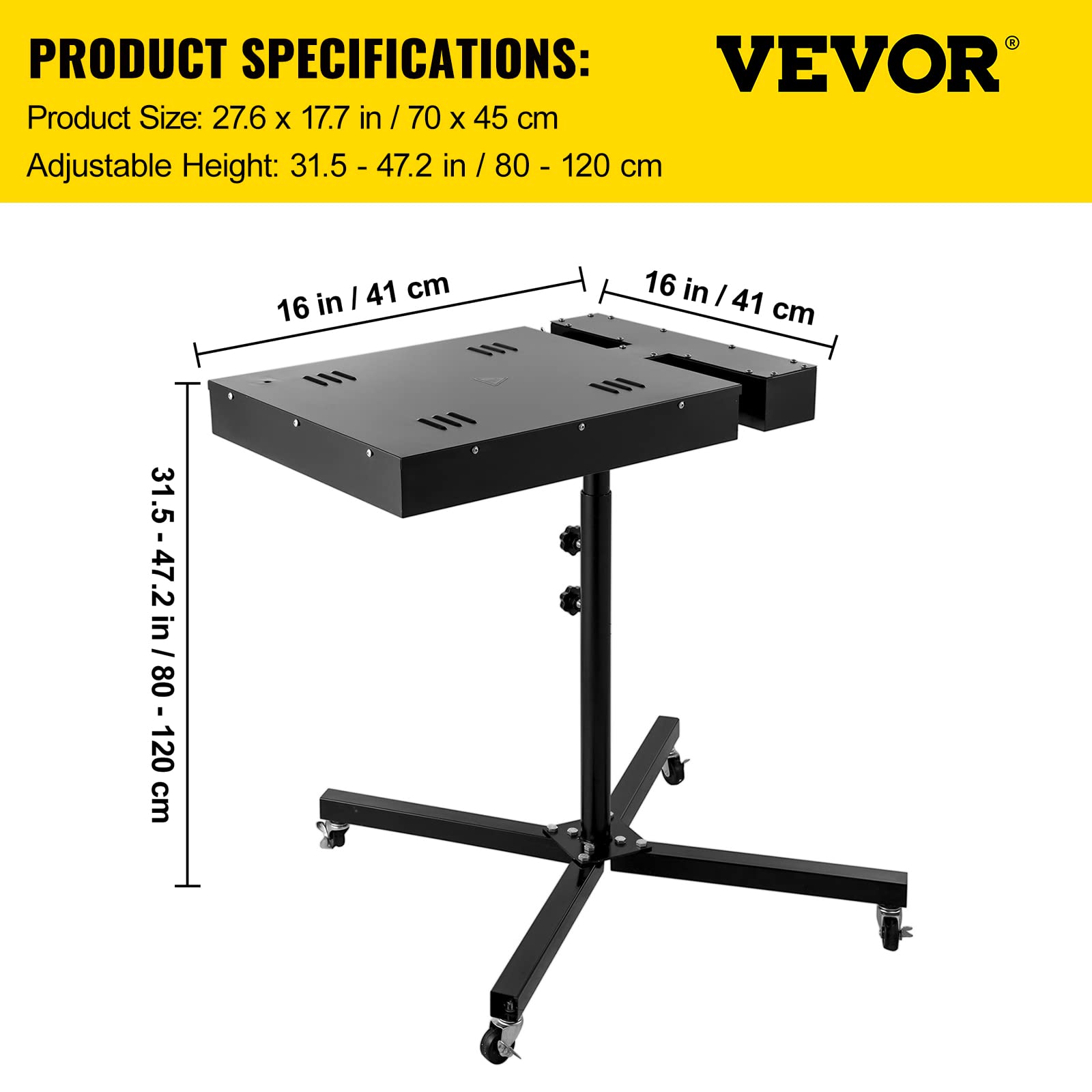 VEVOR 16x16 Inch Screen Printing Flash Dryer - 1700W Adjustable Stand with Temperature Display for T-Shirt Curing & DIY Projects | Perfect for Home Studios & Small Businesses