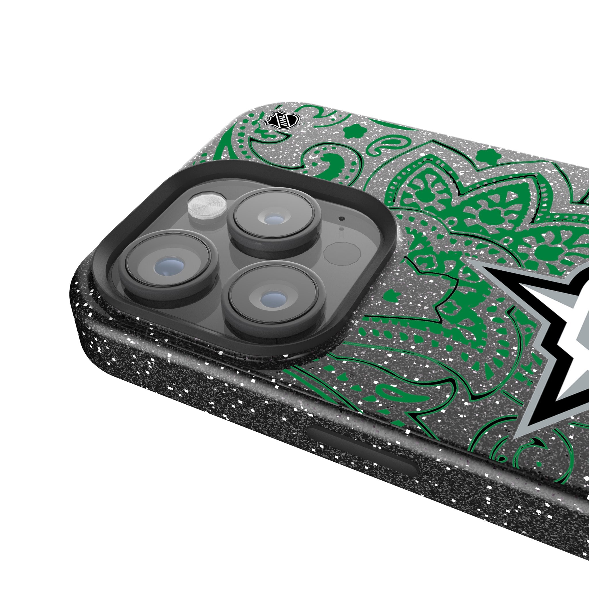 Dallas Stars Paisley Glitter Phone Case for iPhone & Samsung - Stylish Protective Cover for Hockey Fans | Perfect for Games, Parties & Everyday Use
