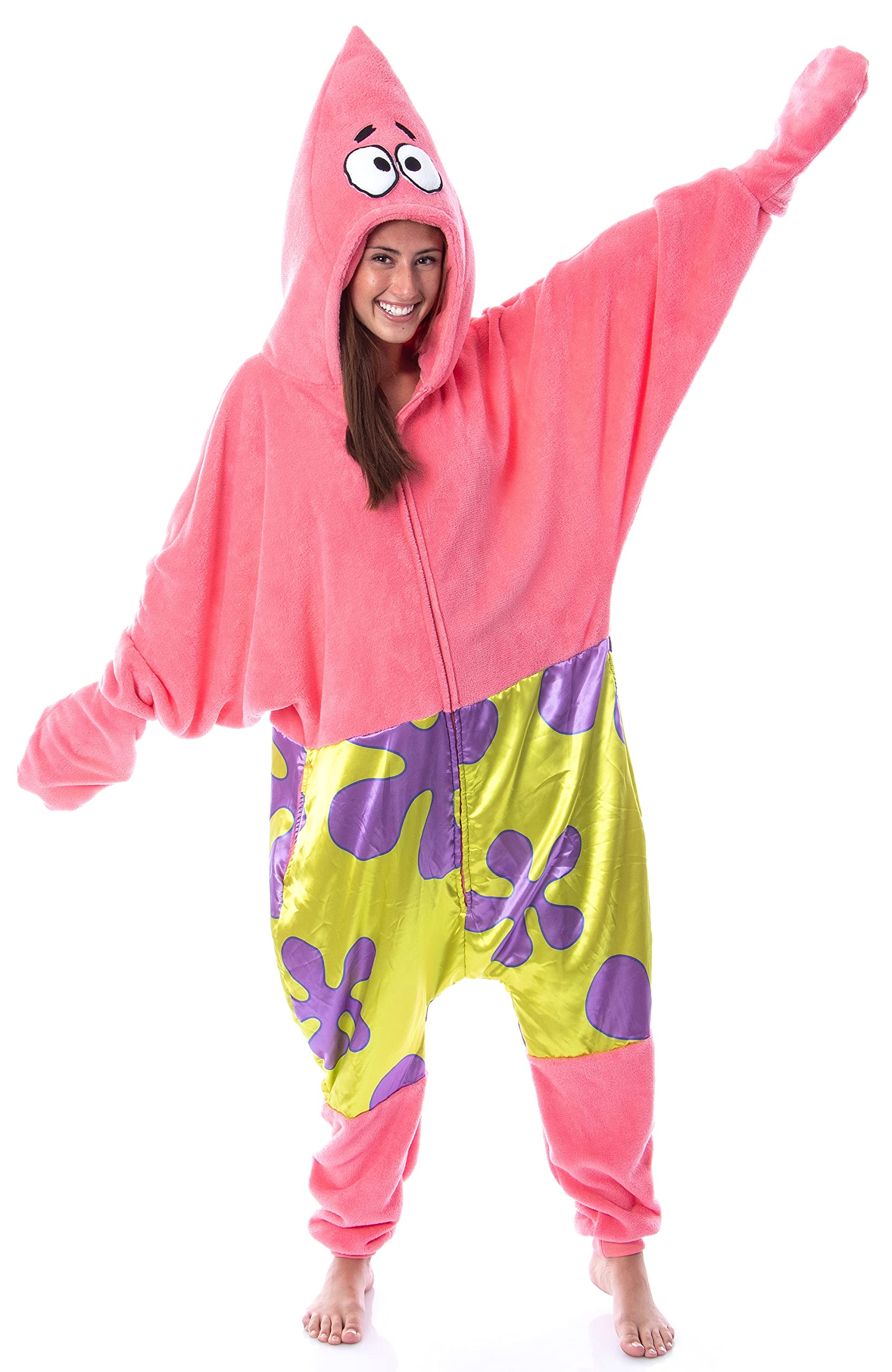 SpongeBob SquarePants Patrick Star Pajamas for Men - Nickelodeon Cartoon Character Sleepwear, One-Piece Union Suit for Lounge, Sleepovers & Cosplay