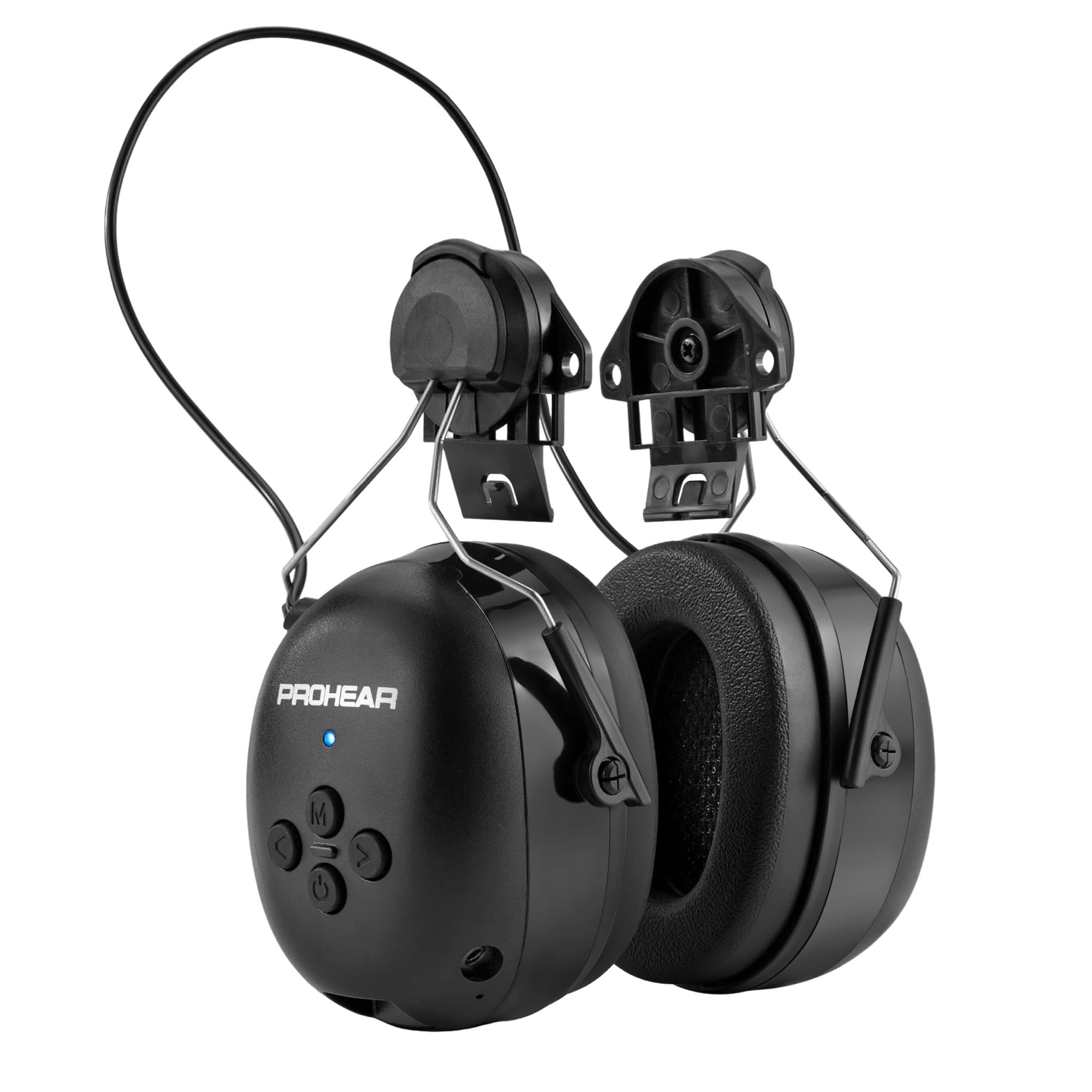 PROHEAR 037BR04 Bluetooth Hearing Protection Headphones - 40H Playtime, Noise Cancelling for Construction, Mowing & DIY - Compatible with 3M H-700 & DEWALT Hard Hats (Black) - Perfect for Job Sites, Landscaping & Woodworking Safety