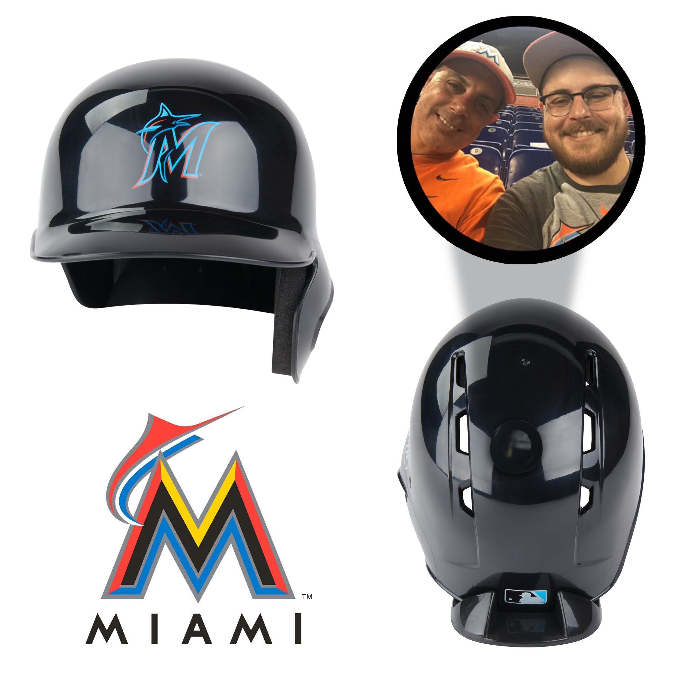 Miami Marlins MLB Collectible Mini Batting Helmet - Authentic Baseball Memorabilia for Fans & Collectors | Perfect for Display, Gifts, and Game Room Decor