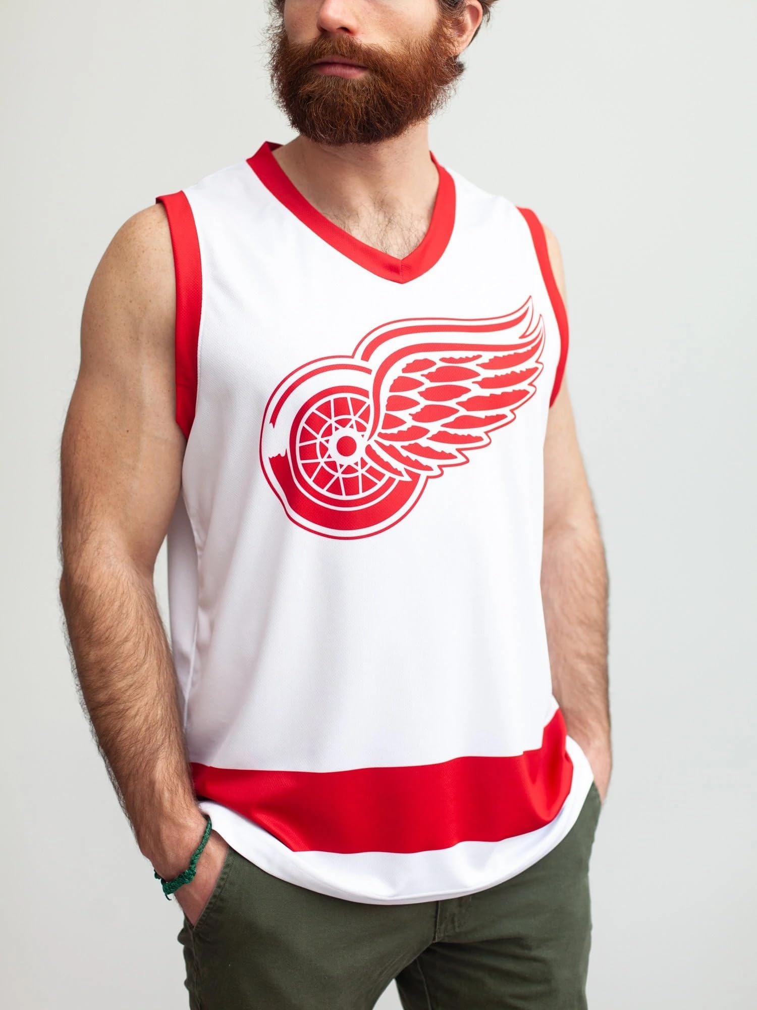 Detroit Red Wings Away Hockey Jersey - Official NHL Replica Tank Top for Men - Perfect for Games, Fan Events & Sports Outfits