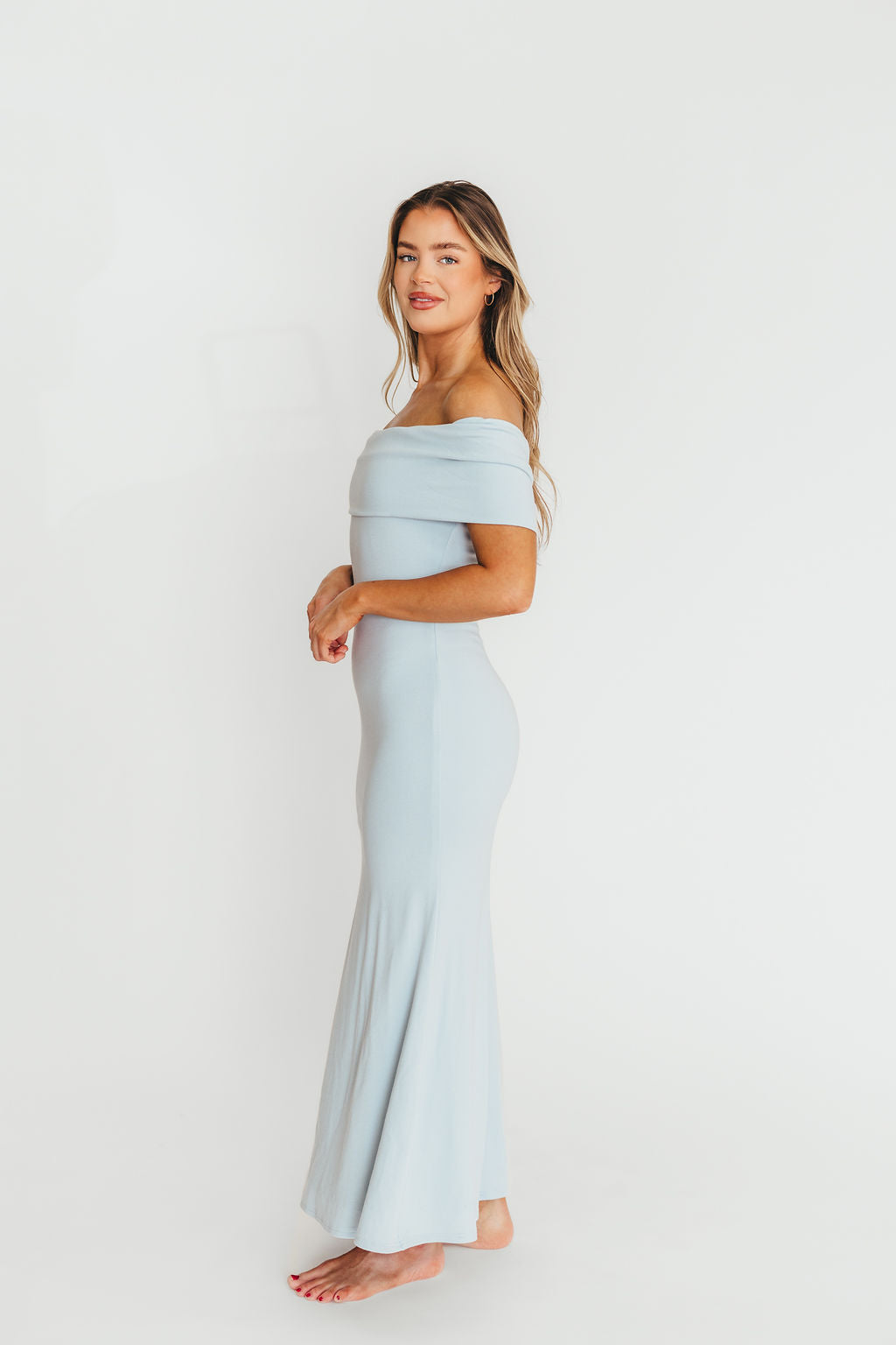Monroe Maxi Dress in Blue - Bump Friendly Maternity Dress for Women | Flowy Summer Dress for Pregnancy, Beach, Vacation & Special Occasions