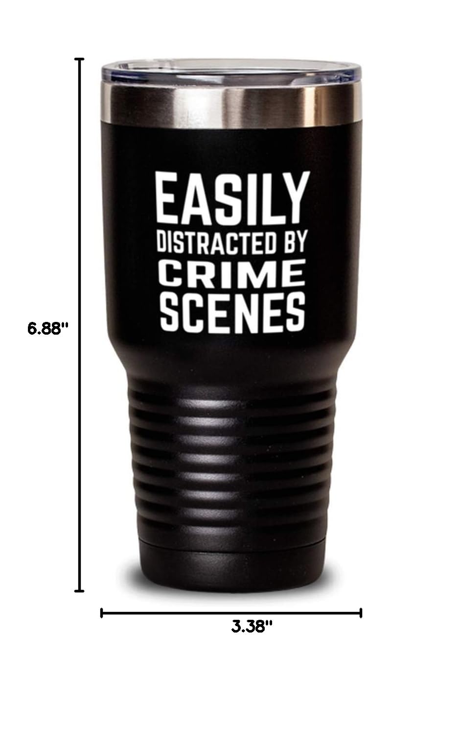 Funny Criminal Investigator Tumbler 30oz - Stainless Steel Insulated Cup with Lid - Perfect for Detectives, Crime Scene Investigators & True Crime Fans - Great for Coffee, Tea or Cold Drinks at Work or Crime Scenes