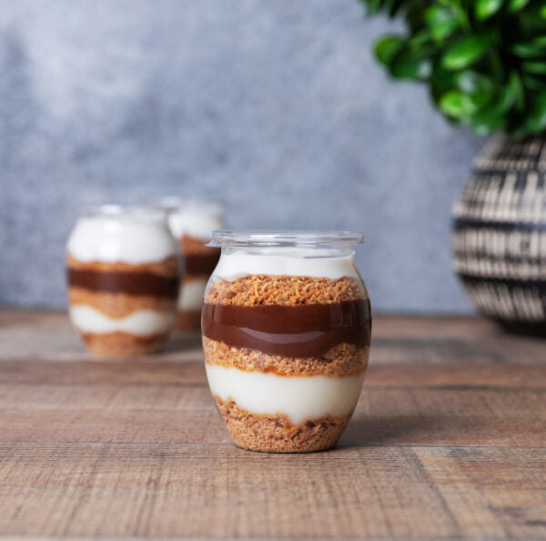 7 oz. Oval Mousse Cups with Lids - 8 Count Set | Perfect for Desserts, Parfaits, Catering & Party Serving | BPA-Free Disposable Containers