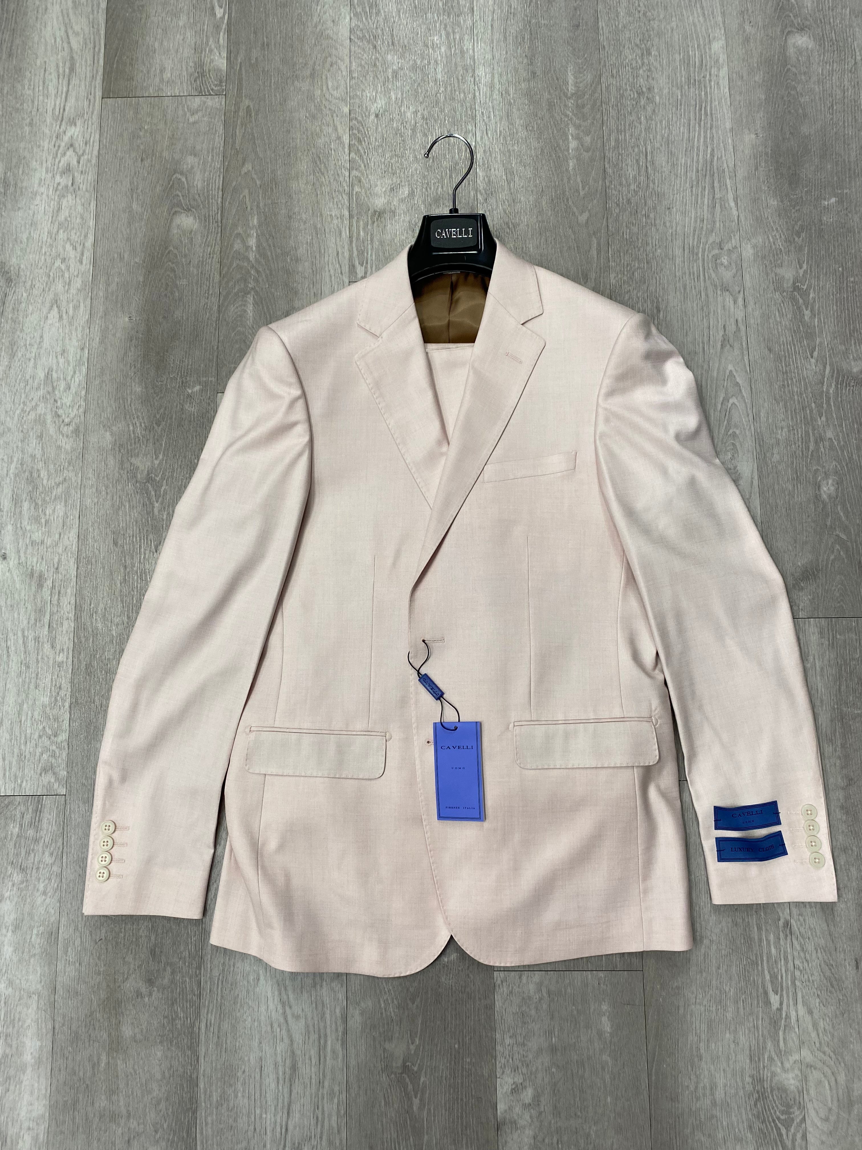 Cavelli Uomo Porto Slim Fit Suit Blush - Classic 1986/20 Collection | Final Sale No Returns | Perfect for Weddings, Business Meetings & Formal Events