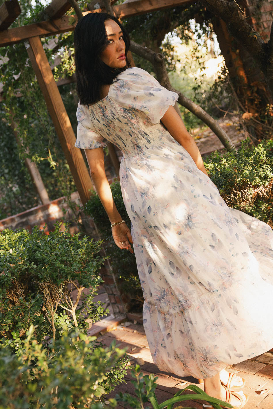 Kendry Floral Maxi Dress in Blue | Women's Summer Boho Flowy Long Dress | Perfect for Beach Vacations, Weddings & Date Nights