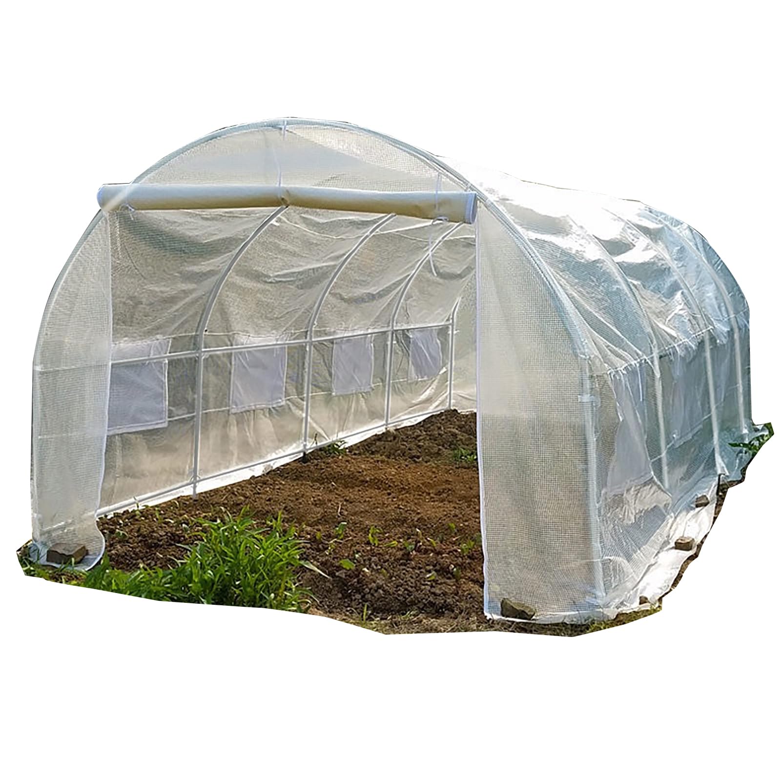 15x7x7FT Large Walk-in Greenhouse Kit with 6 Screen Windows - Heavy Duty Outdoor Hoop House for Year-Round Gardening, Plant Protection & Winter Growing | Perfect for Backyards, Patios & Small Farms