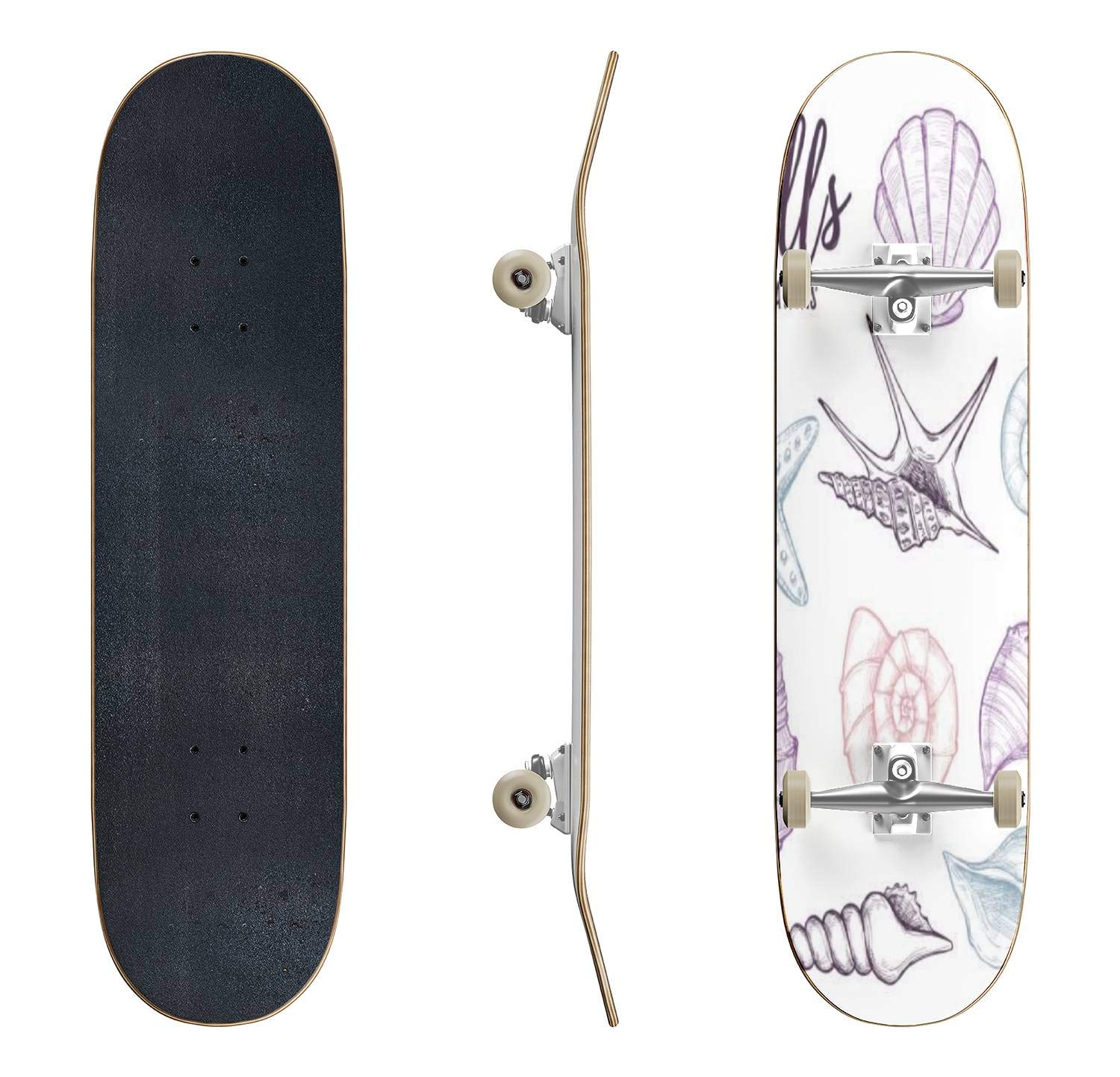 Hand-Painted Classic Concave Skateboard - Premium Longboard for Beginners & Professionals | Extreme Sports Equipment, Cool Teen Gifts | Perfect for Street Skating, Park Tricks & Commuting