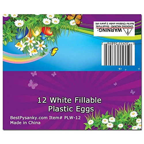 12 Pack White Plastic Easter Eggs for Easter Egg Hunt, DIY Decorations, and Party Favors - Perfect for Kids' Activities and Spring Celebrations