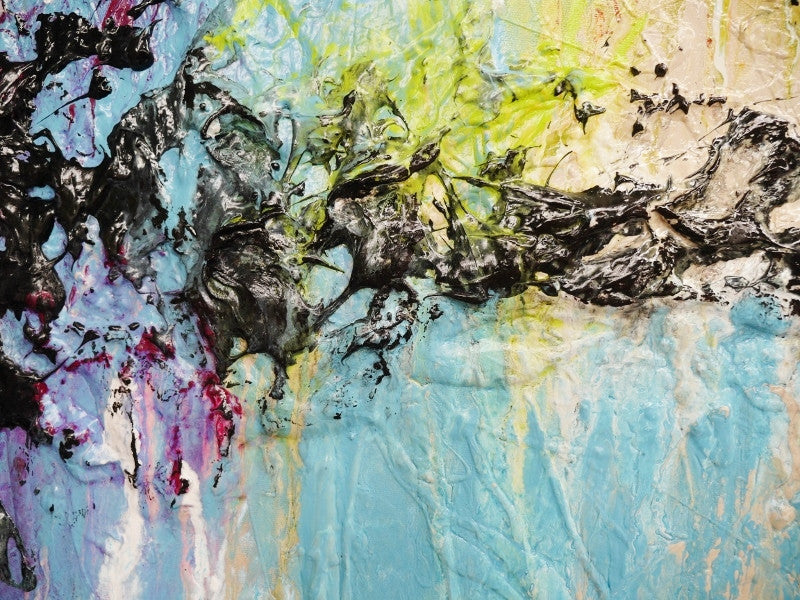 Abstract Blue Wall Art - Modern Canvas Painting for Home & Office Decor | Perfect for Living Room, Bedroom & Workspace
