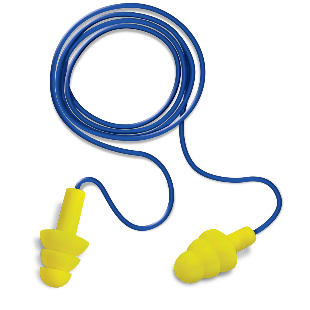 Armour Flanged TPR Ear Plugs with Cord - Class 4 Hearing Protection (100 Pack) - Perfect for Shooting, Construction & Loud Work Environments