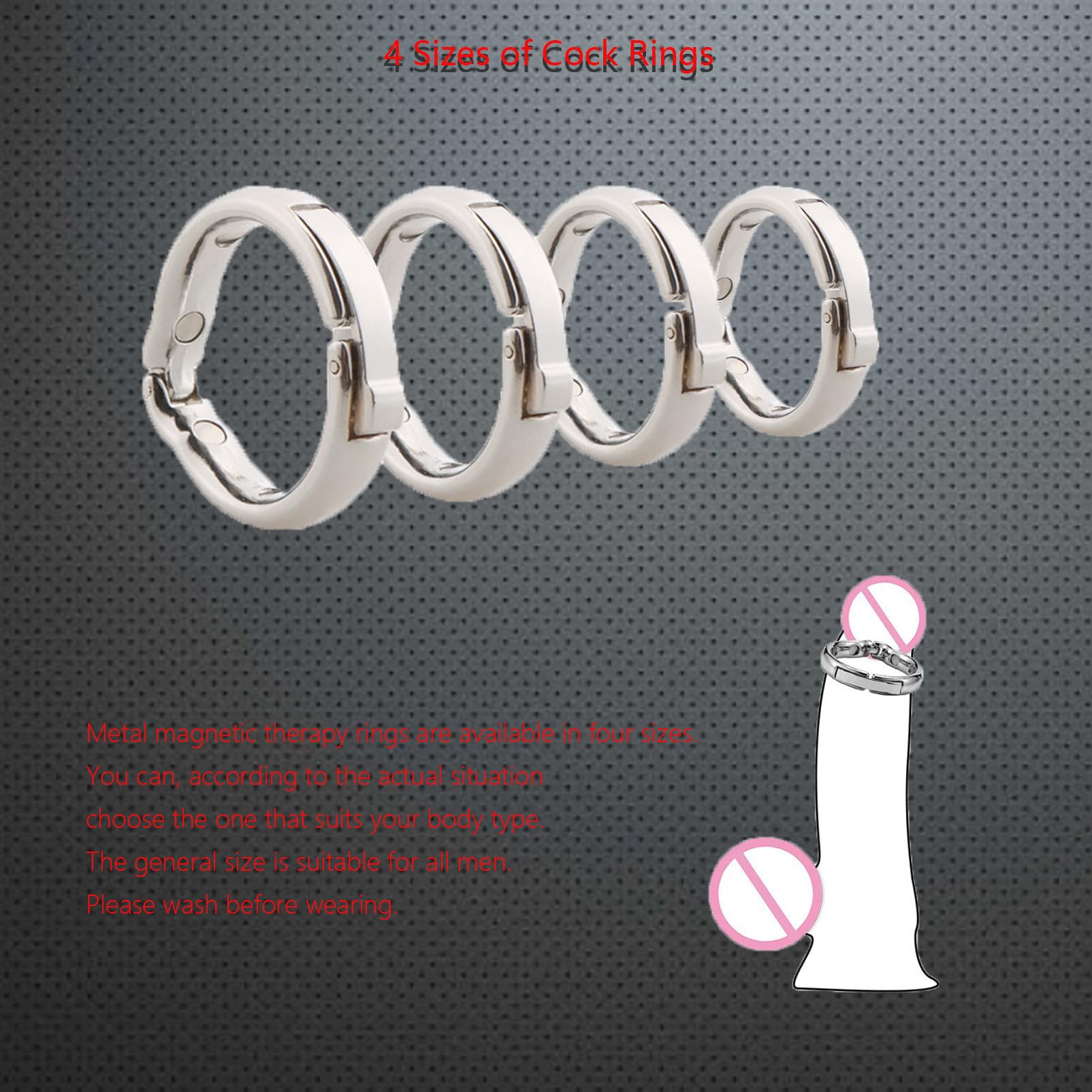 Adjustable Metal Cock Ring for Men - 3D Printed Scrotum Pendant Pleasure Device, BDSM Bondage & Chastity Sex Toy (Medium Size) - Enhances Intimacy & Sensation for Couples Play