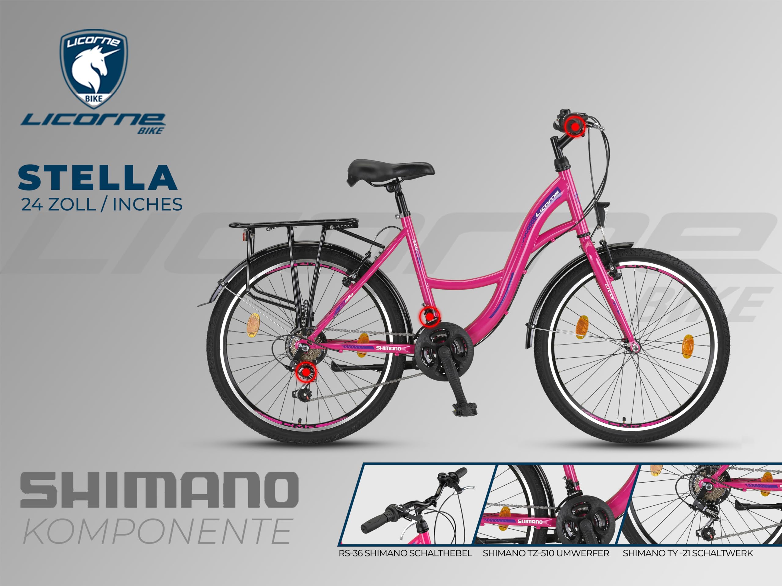 Stella Premium City Bike for Adults & Kids - 20, 24, 26, 28 Inch Unisex Dutch Bicycle with 21-Speed Gears (6-Speed for 20