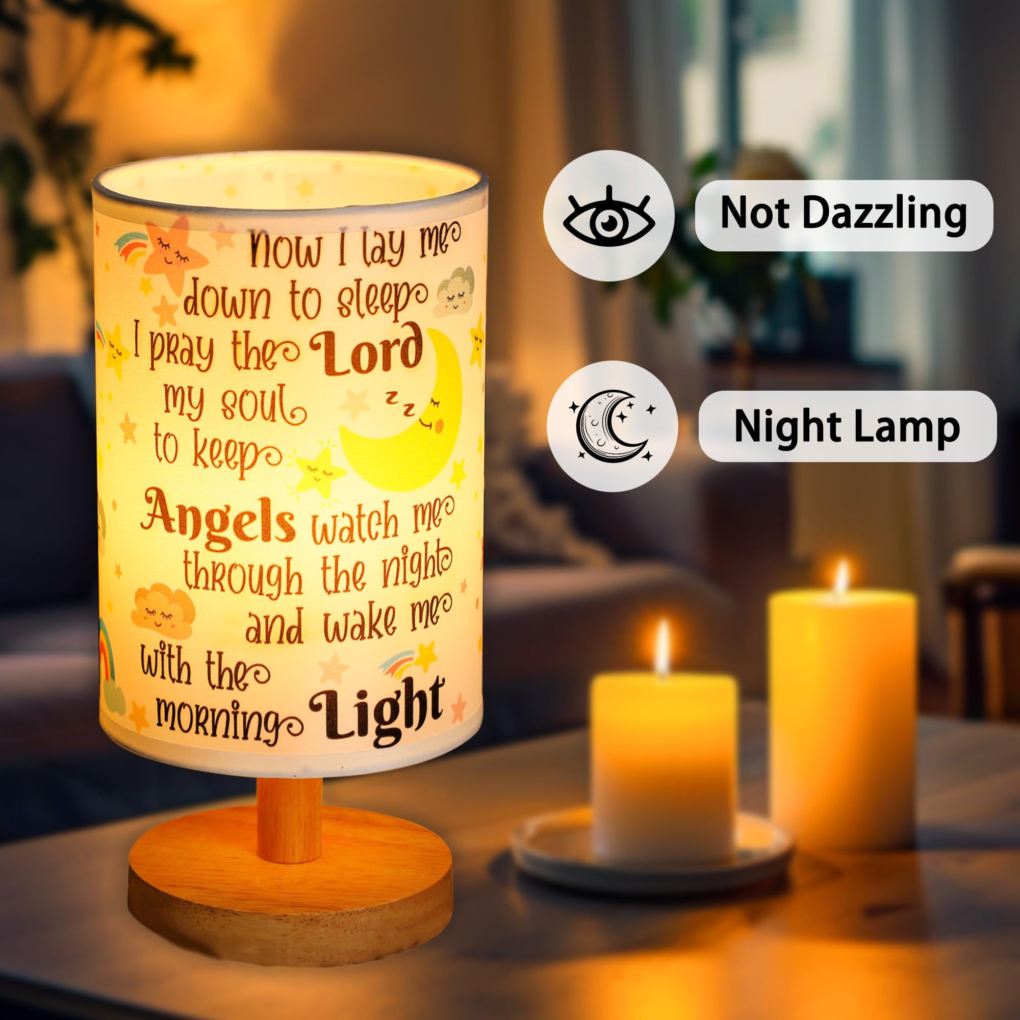 WSYEAR Baptism Gifts for Baby Girls & Boys - Personalized Christening Gifts & Nursery Night Light with 'Now I Lay Me Down to Sleep' Prayer - Perfect for Baby Showers, Christenings & Nursery Decor