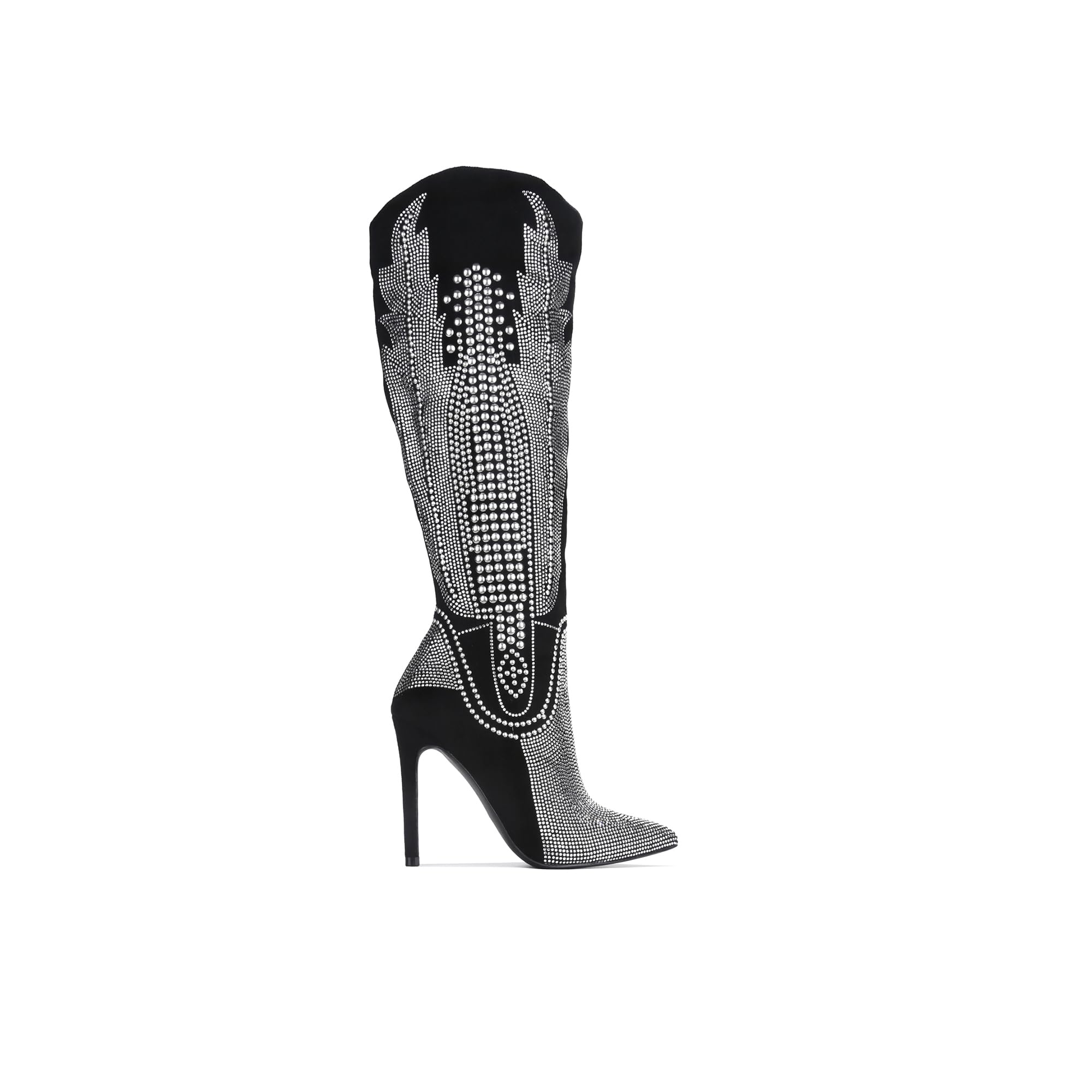 Cape Robbin Women's Rhinestone Western Cowboy Boots - Knee-High Wide Calf Stiletto Heel Dress Boots for Country Dancing & Night Out (Olkley)