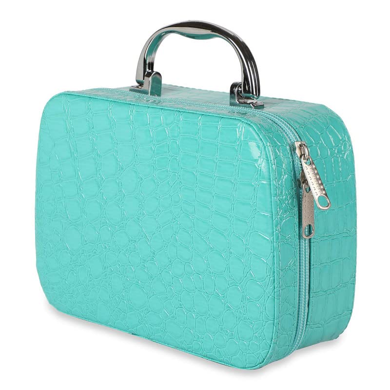 Stylish Women's Makeup Bag with Mirror | Travel Cosmetic Organizer & Jewelry Storage Box | Portable Toiletry Case for Home & Travel (Multi-Color) | Perfect for Daily Use, Vacation & Gift Giving