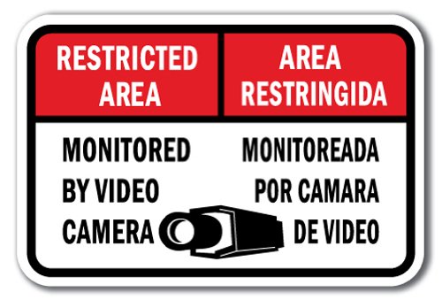 12x18 Aluminum Video Camera Sign for Restricted Areas - Durable & Weatherproof