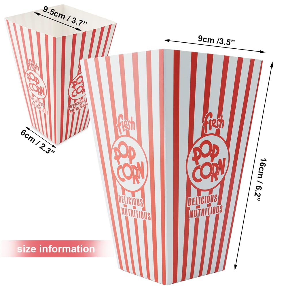 50-Pack Disposable Grease-Resistant Paper Popcorn Bags for Popcorn Machines - Perfect for Movie Nights, Birthday Parties, Christmas, Thanksgiving & Carnival Events