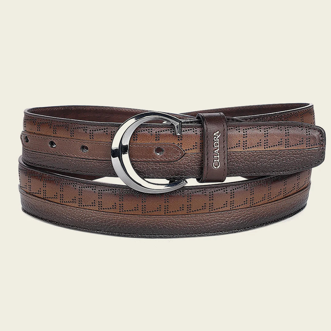 CS558RS Men's Genuine Cowhide Leather Belt - Western Style Casual Honey Brown Belt for Jeans & Workwear | Durable & Stylish for Everyday Use