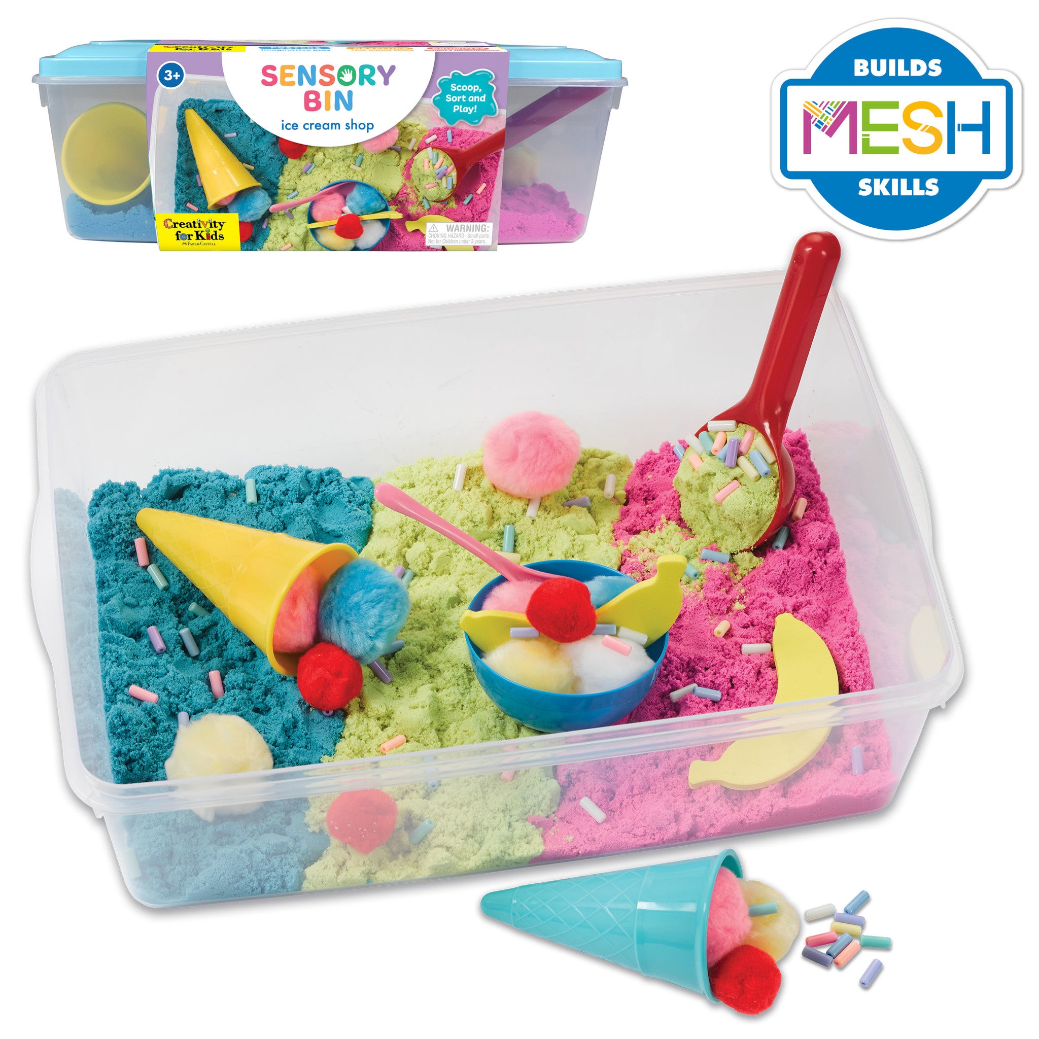 Sensory Bin Ice Cream Shop - Pretend Play Toy for Kids, Fine Motor Skills Development, Montessori Learning Activity - Perfect for Toddlers & Preschoolers at Home or Classroom