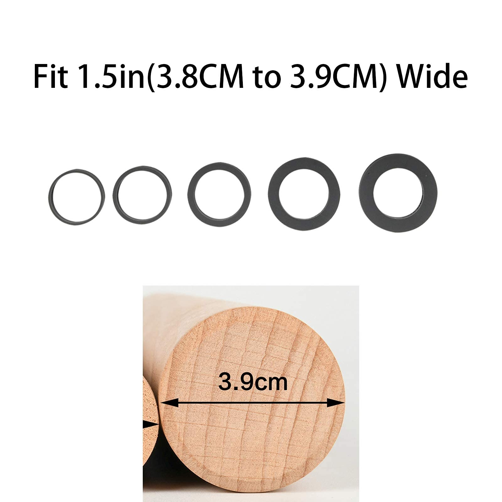 10-Pack Silicone Dough Guide Rings for Rolling Pin - 1.5 Inch Thickness Spacer Bands - Perfect for Baking, Pie Crusts & Cookie Dough - Fits Standard 3.8cm Wide Roll Pins - Essential Baking Tool for Homemade Bread & Pastries